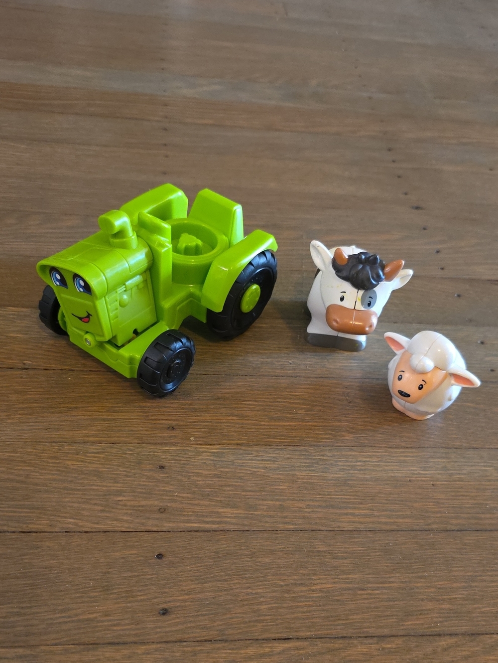 Fisher-Price Little People Green Tractor with Cow and Sheep- Set Of 3
